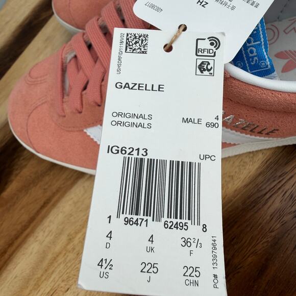 Adidas Gazelle Men's 4.5/ Women's 5.5 Wonder Clay White IG6213 Suede Samba - Picture 8 of 8